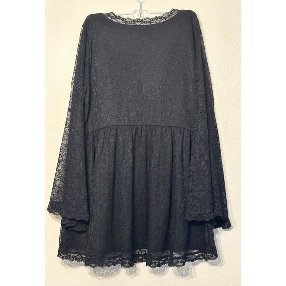 New NWT Women's Torrid Black Bell Sleeve Babydoll Lace Top Size 0 Large 12 - Picture 9 of 11
